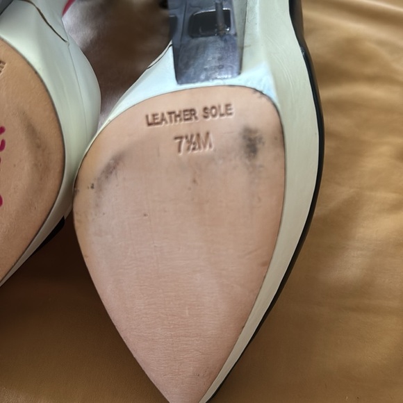 L.A.M.B. Woman’s Slip On Heels Black and White Hot Pink Wedge Heels - Picture 11 of 13